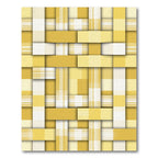 Golden Yellow Woven Plaid Overlay Rug