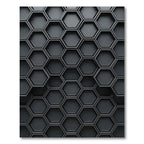 Dark Slate Gray Hexagonal Grid Rug