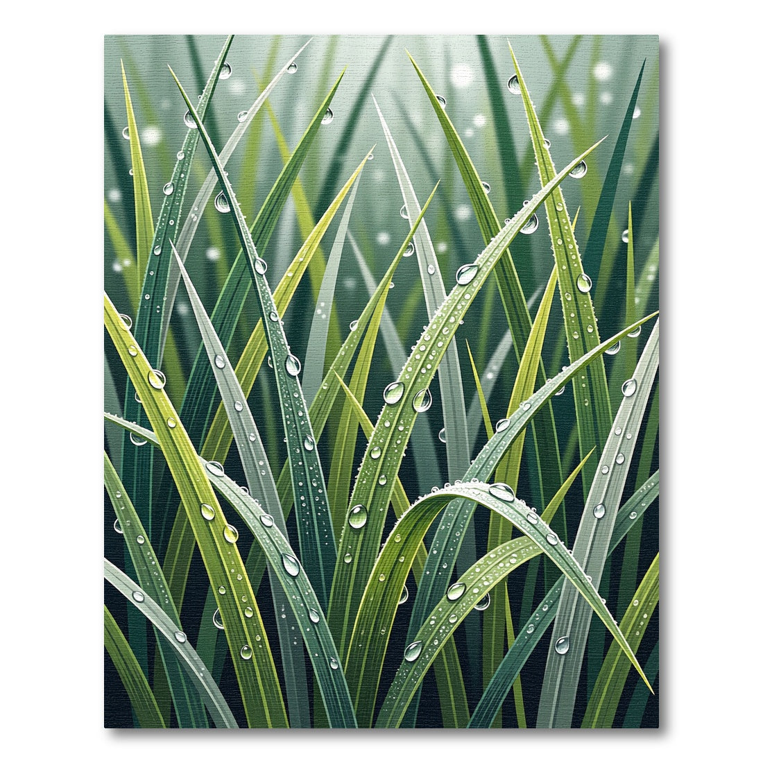 Lush Green Morning Dew Grass Rug