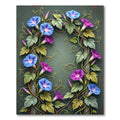 Blue and Purple Morning Glory Vine Rug