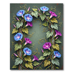 Blue and Purple Morning Glory Vine Rug