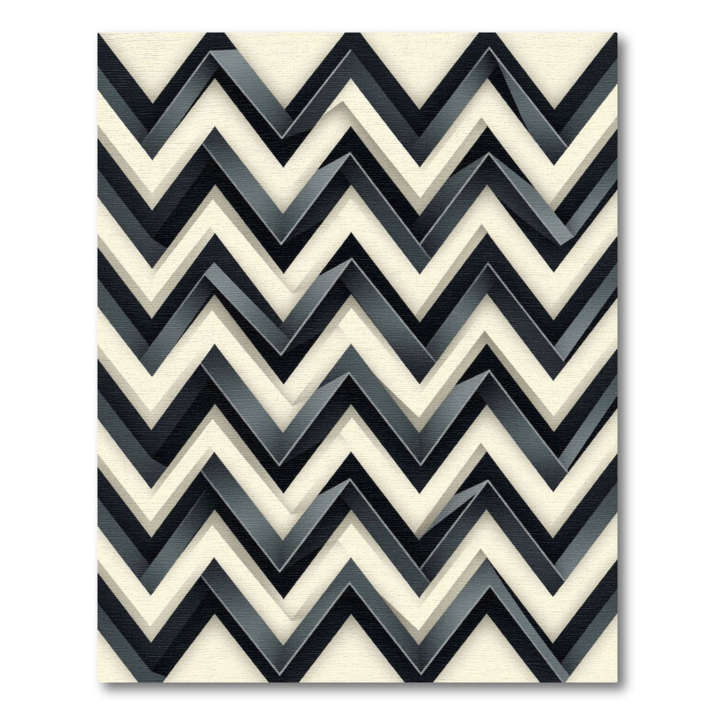 Monochromatic 3D Chevron Ribbon Rug