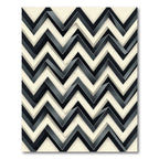 Monochromatic 3D Chevron Ribbon Rug
