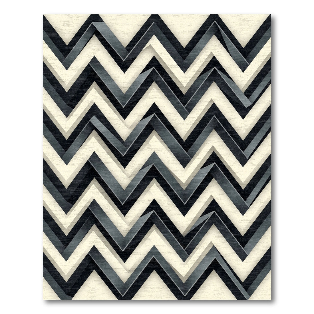 Monochromatic 3D Chevron Ribbon Rug
