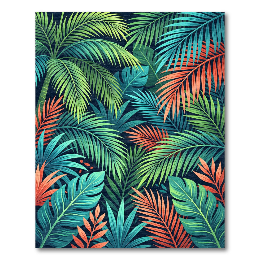 Vibrant Tropical Lush Foliage Rug
