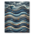 Stormy Blue Abstract Ocean Swell Rug