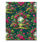 Enchanted Garden Arch with Pink Roses Rug