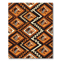 Terracotta Geometric Step Pyramid Tiles Rug