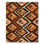 Terracotta Geometric Step Pyramid Tiles Rug