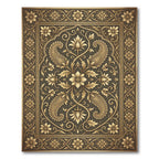 Ornate Golden Floral Paisley Heritage Rug