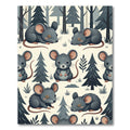 Whimsical Forest Mouse Cream Woodland Rug