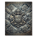 Elegant Silver Crest Damask Slate Grey Rug