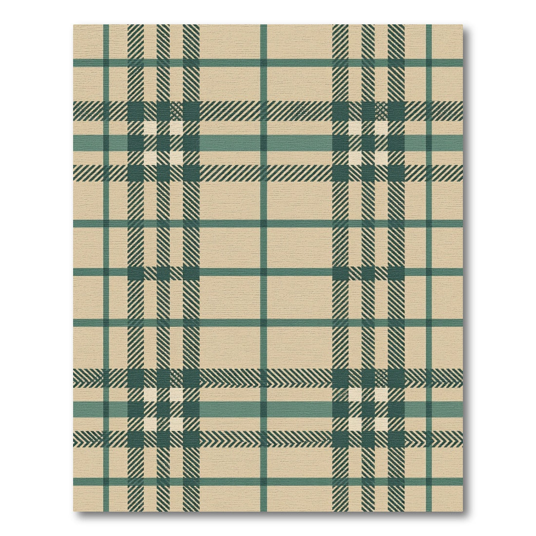 Classic Sage and Beige Tartan Check Rug
