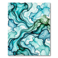 Ethereal Teal and Emerald Fluid Wave Rug