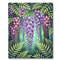Cascading Wisteria Botanical Floral Art Rug