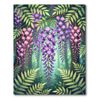 Cascading Wisteria Botanical Floral Art Rug