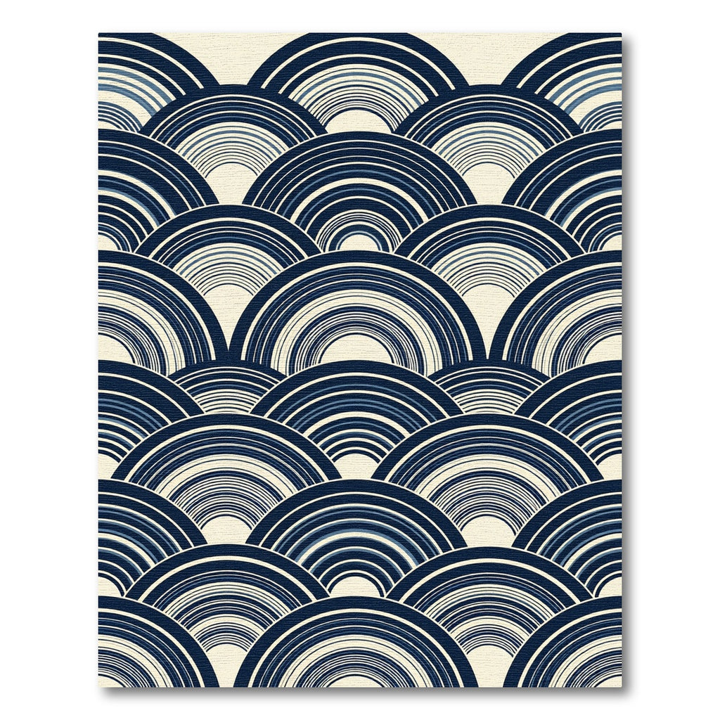 Indigo Japanese Wave Arch Rug