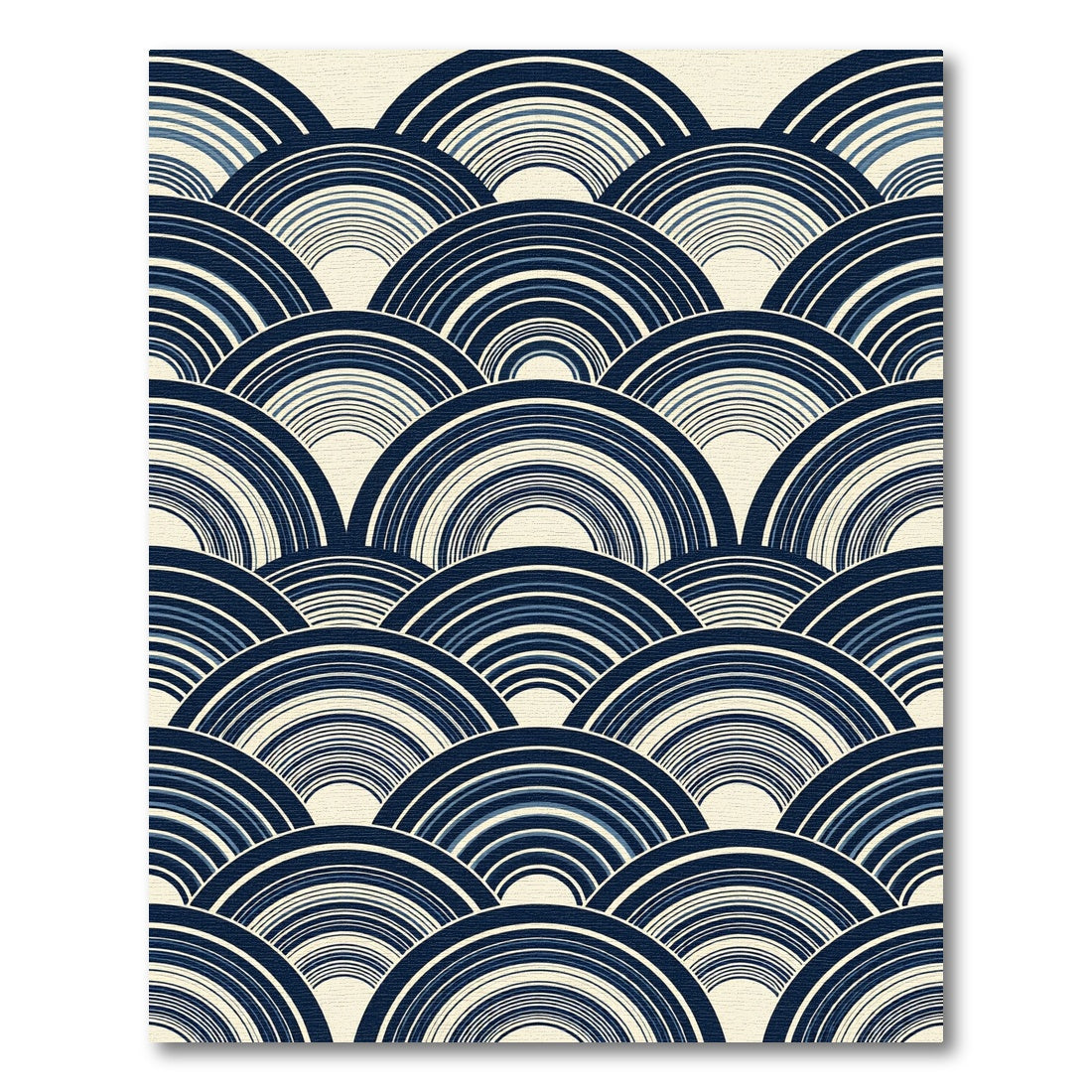 Indigo Japanese Wave Arch Rug