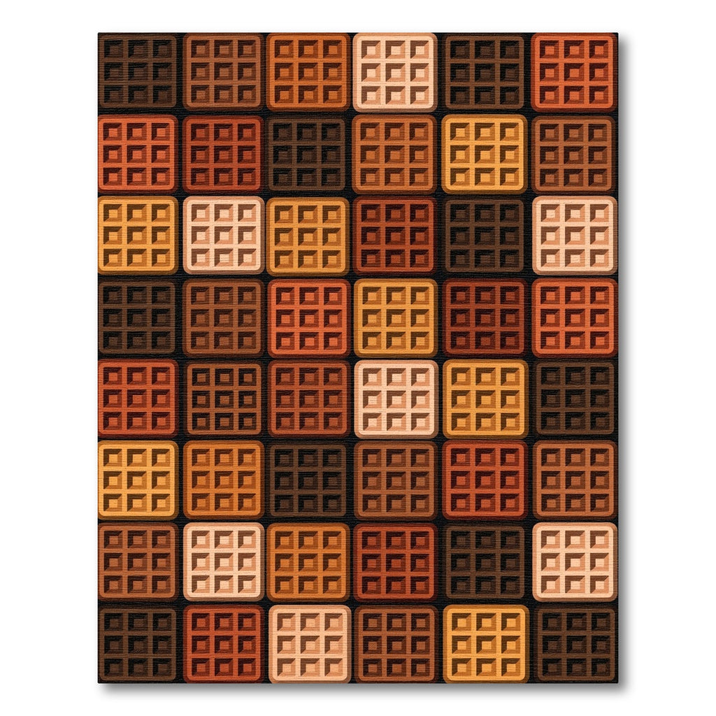 Earthy Tones Multi Square Grid Mosaic Rug