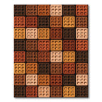 Earthy Tones Multi Square Grid Mosaic Rug