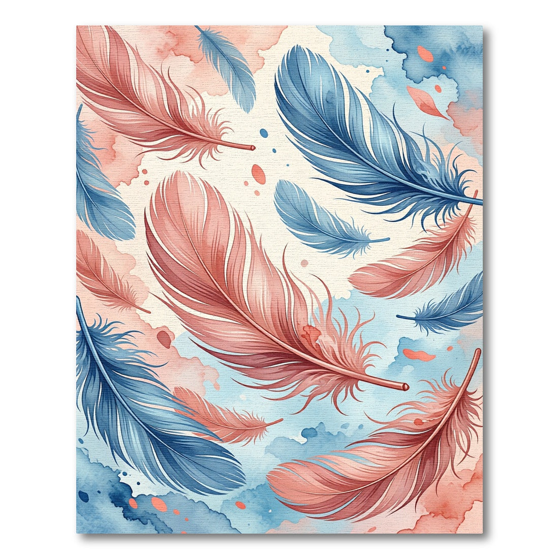 Watercolor Floating Feather Pastel Duo Rug