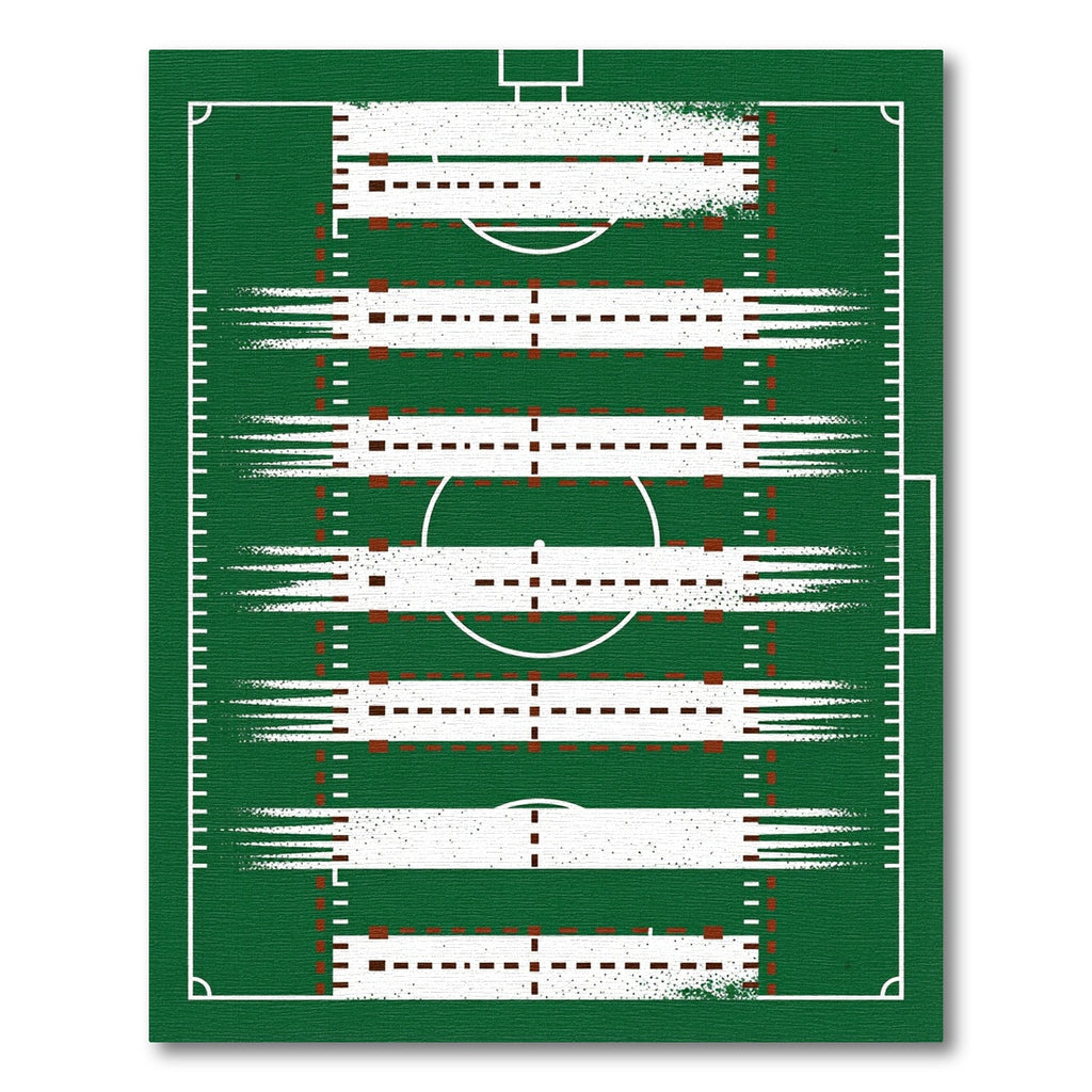 Emerald Field Line Athletic Graphic Rug
