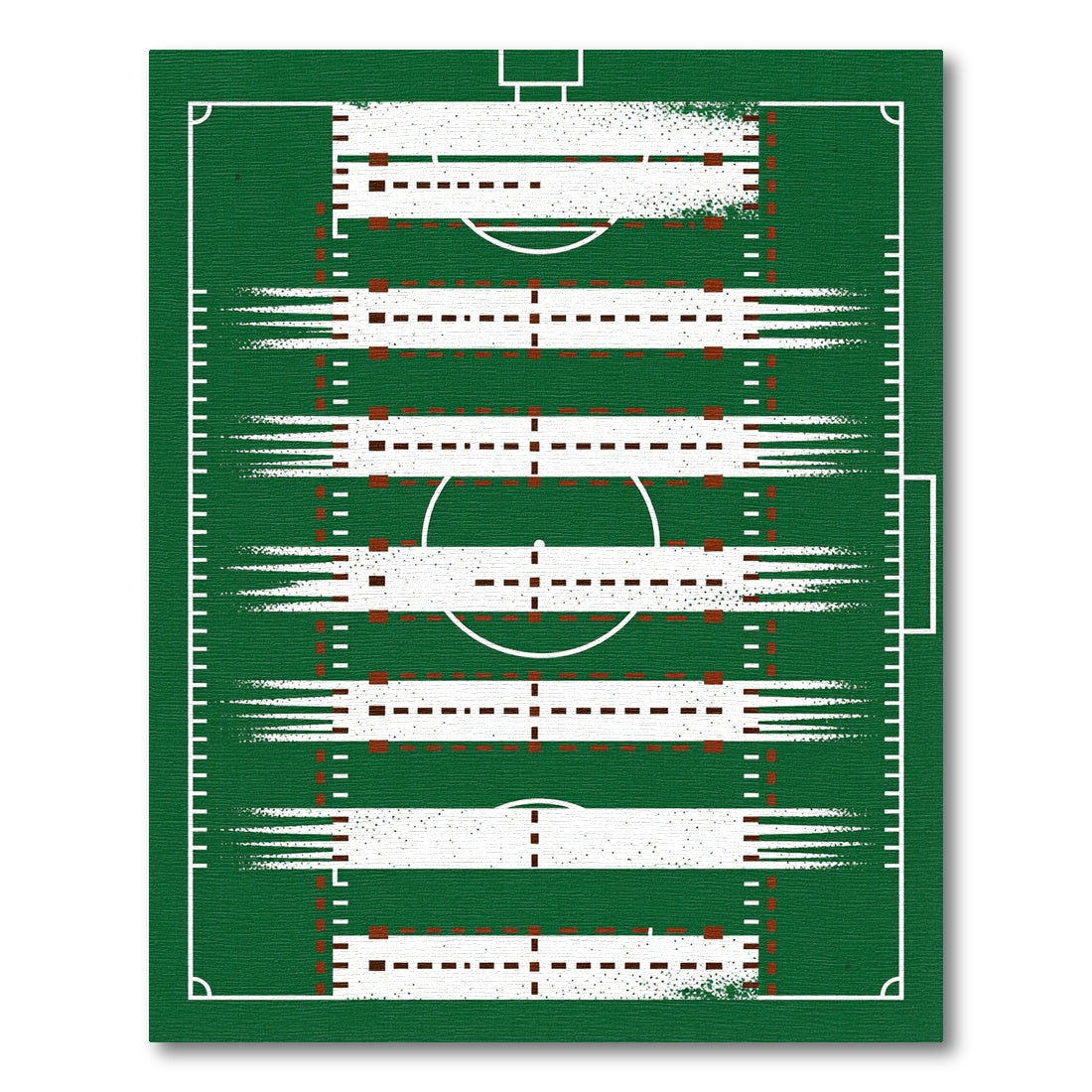 Emerald Field Line Athletic Graphic Rug