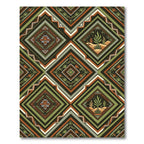 Earthy Southwestern Geometric Succulent Diamond Grid Rug