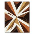 Abstract Geometric Copper Brown Starburst Rug