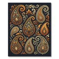 Golden Orange Paisley Elaborate Swirls Rug