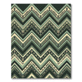 Sage Green Tribal Zigzag Mask Chevron Rug