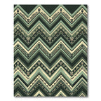 Sage Green Tribal Zigzag Mask Chevron Rug