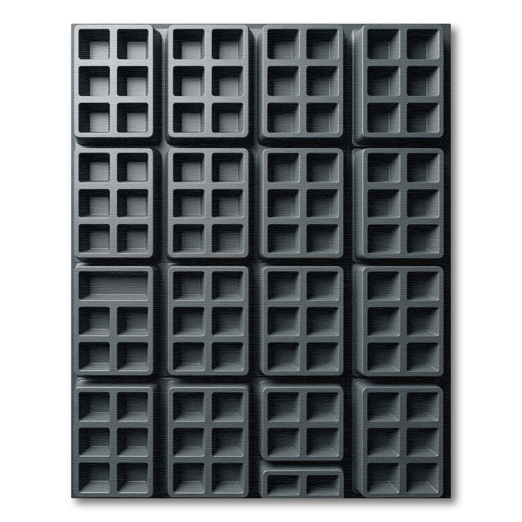 Monochromatic Industrial Grid Structural Abstract Rug