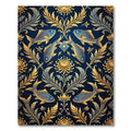 Golden Koi Floral Navy Articulated Rug