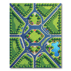 Whimsical Roadside Park Aerial Map Rug