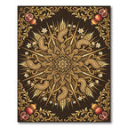 Golden Pomegranate Paisley Floral Medallion Rug