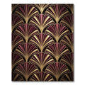 Art Deco Gold and Burgundy Fan Rug