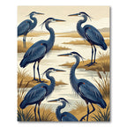 Blue Heron Marsh Serene Wetland Canvas Rug