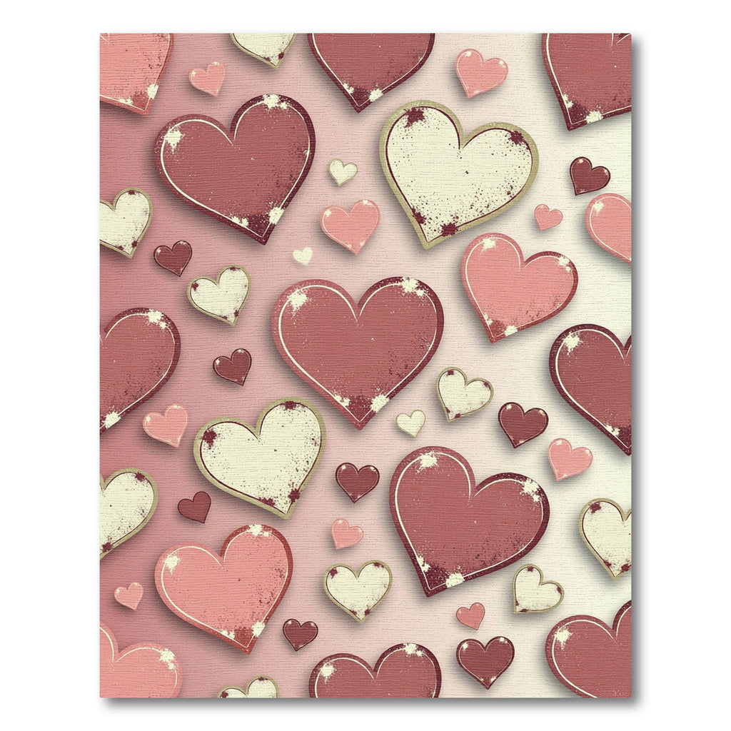 Romantic Blush Pink Heart Collage Rug