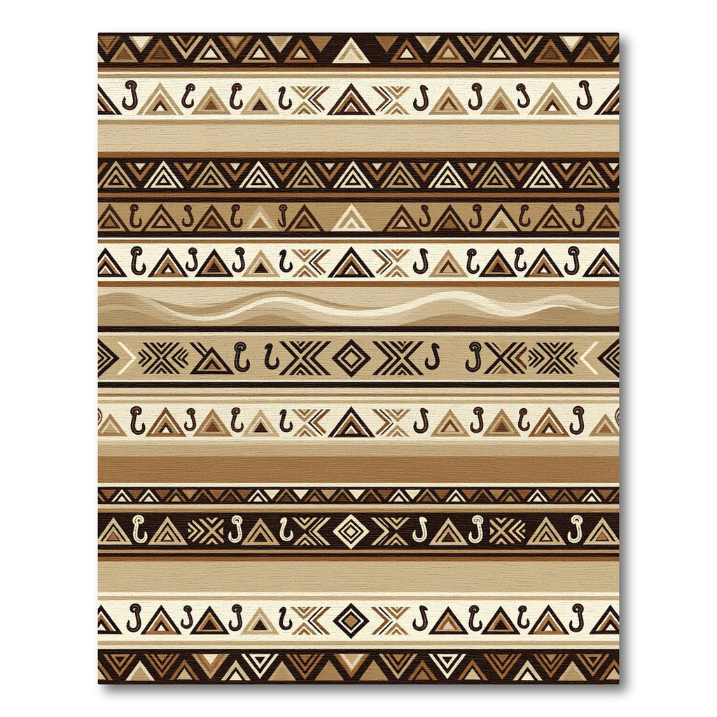 Earthy Tribal Geometric Stripes Rug
