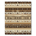 Earthy Tribal Geometric Stripes Rug