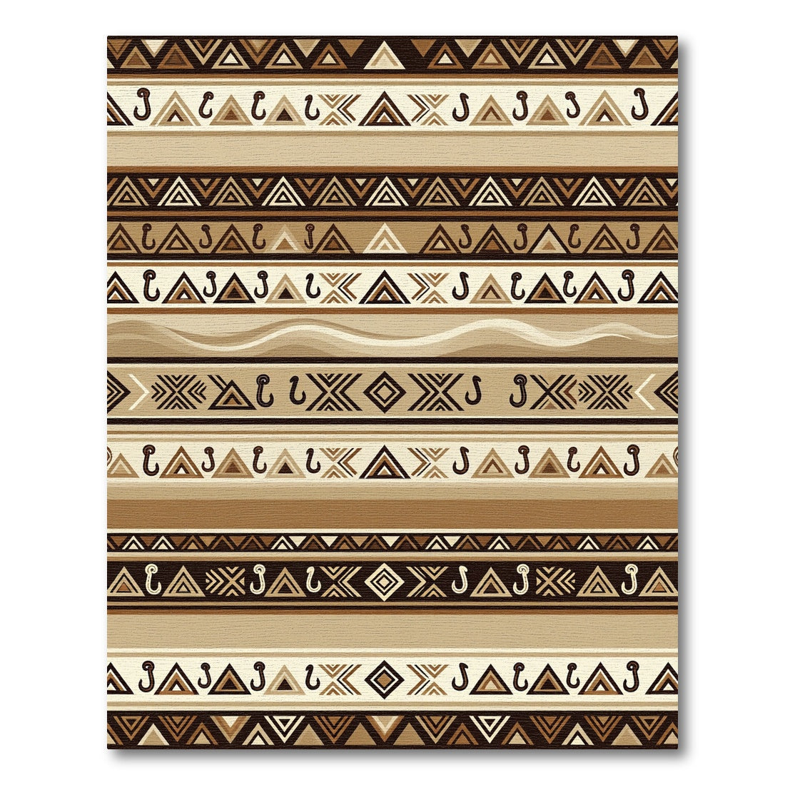 Earthy Tribal Geometric Stripes Rug