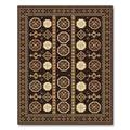 Rich Brown Gold Geometric Octagon Rug