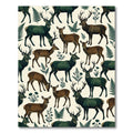Forest Green Woodland Deer Fern Aesthetic Rug