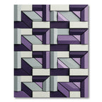 Geometric Purple Gray Diamond Blocks Rug