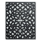 Intricate Black Interlocking Knot Rug