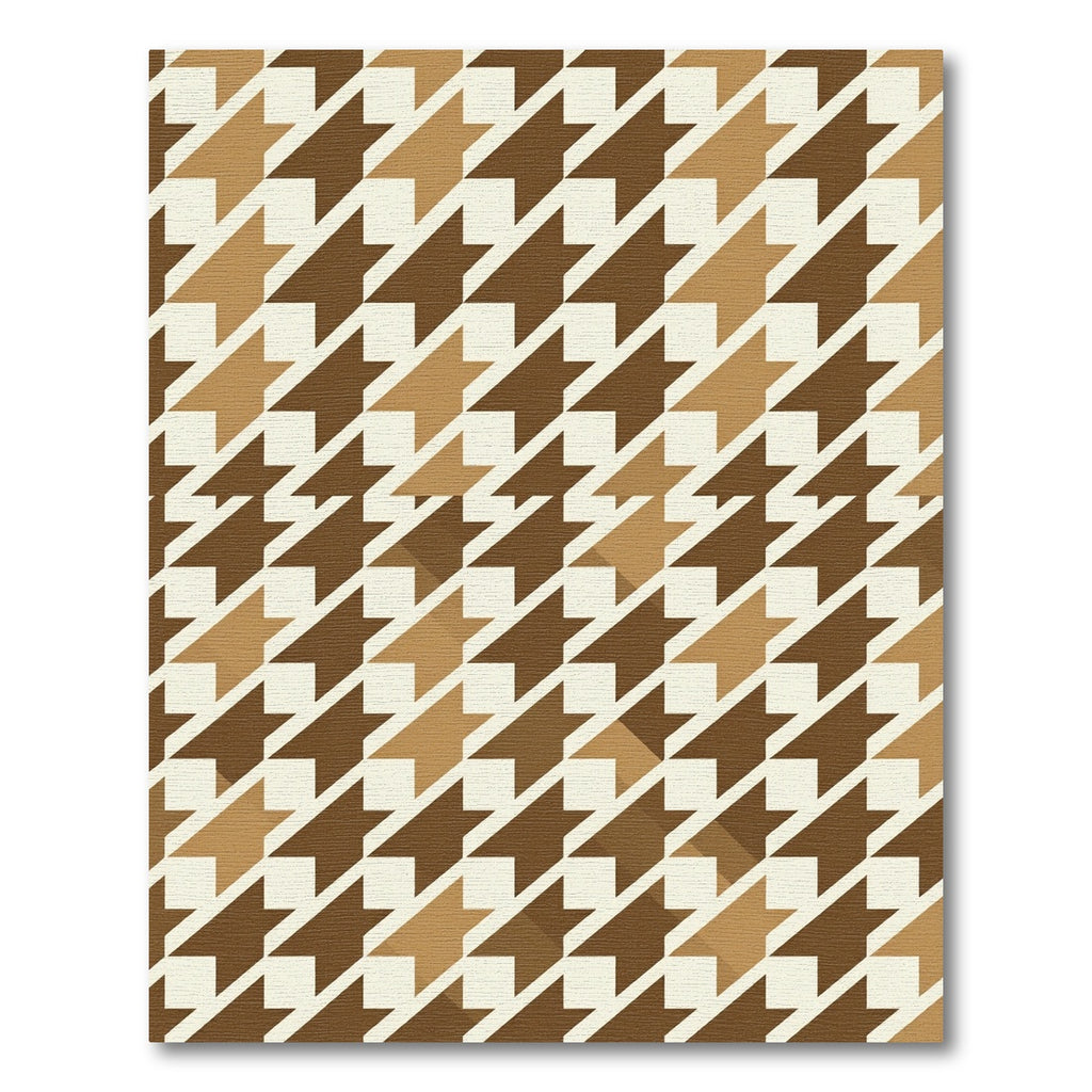 Brown Houndstooth Geometric Mid Century Modern Rug
