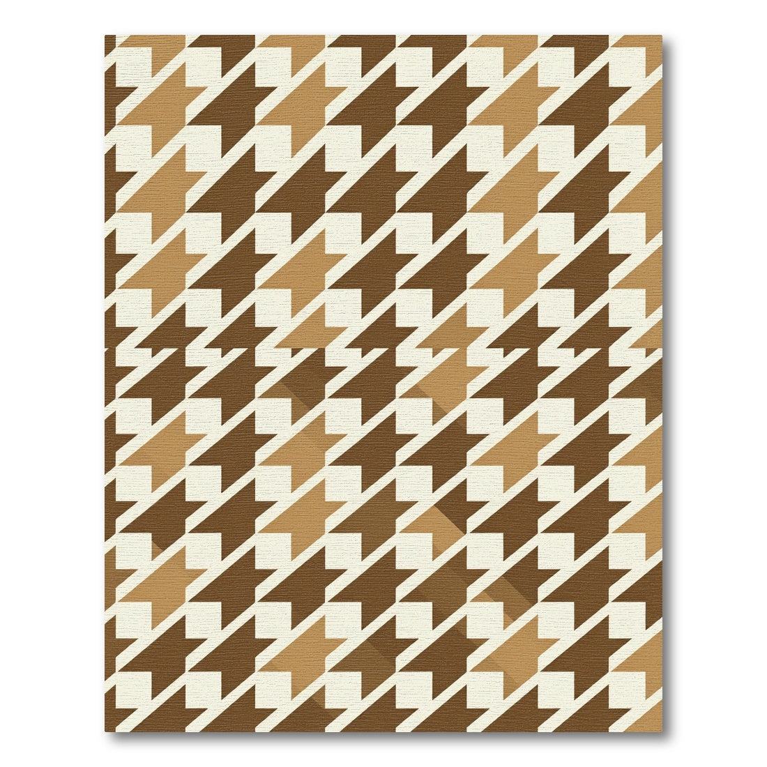 Brown Houndstooth Geometric Mid Century Modern Rug