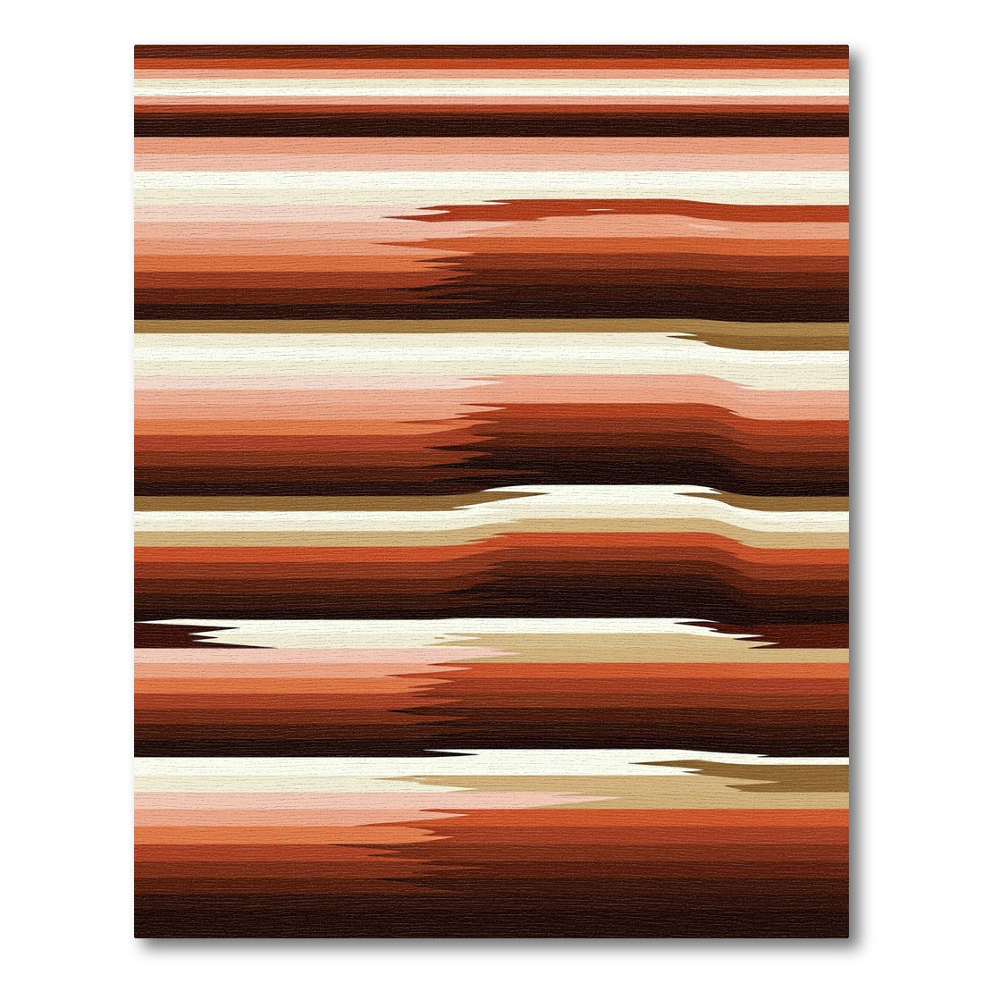 Earthy Terracotta Sunset Gradient Striped Area Rug