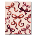 Elegant Burgundy Satin Ribbon Bows Rug